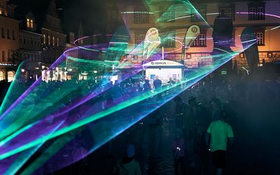 Lasershow auf dem Marktplatz